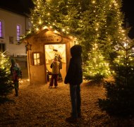 Tettnang. Advent. Himmlisches Postamt auf dem Montfortplatz Tettnang. Advent. Himmlisches Postamt auf dem Montfortplatz