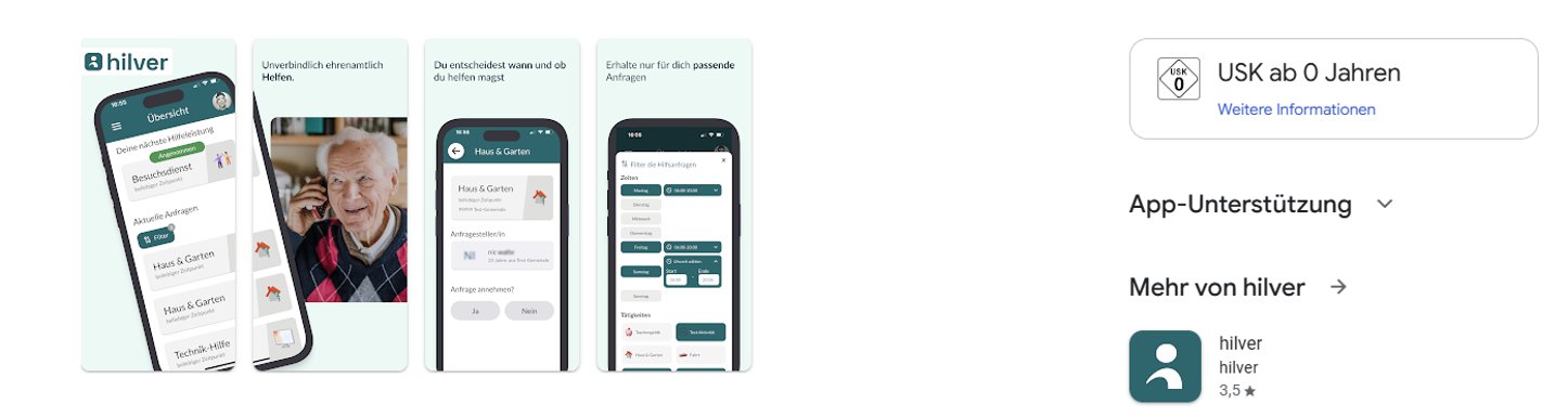 Ansicht hilver im Google Play Store