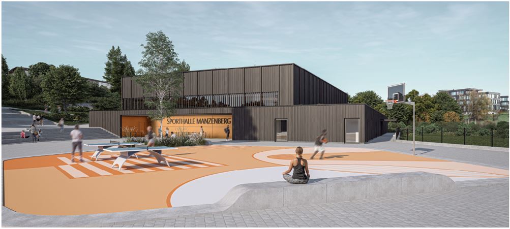 Die Sporthalle Manzenberg, wie sie einmal aussehen soll