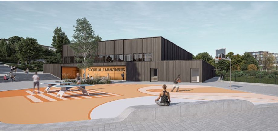 Die Sporthalle Manzenberg, wie sie einmal aussehen soll