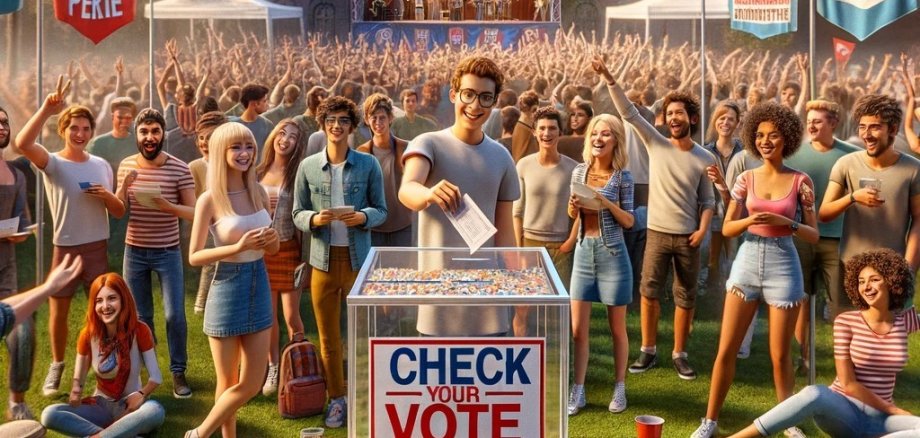 Illustration Junge Menschen bei der Übungswahl
