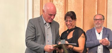 Siegfried Weber, Montfortfestkommission, BerTTl, Orga Bähnlesfest, Goldene Stadtmedaille Siggi Weber bei der Verleihung der Goldenen Stadtmedaille