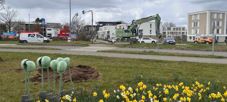 Blick auf den Kreisverkehr Schäferhof-Oberhof heute