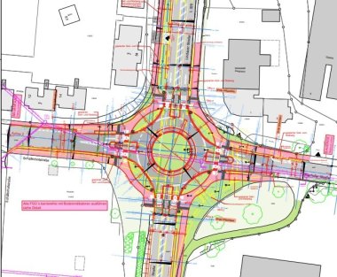 Plan des neuen Kreisverkehrs