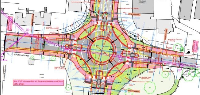 Plan des neuen Kreisverkehrs Schäferhof-Oberhof
