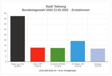 Die Ergebnisse der Tettnanger Erststimmen bei der Bundestagswahl 2025