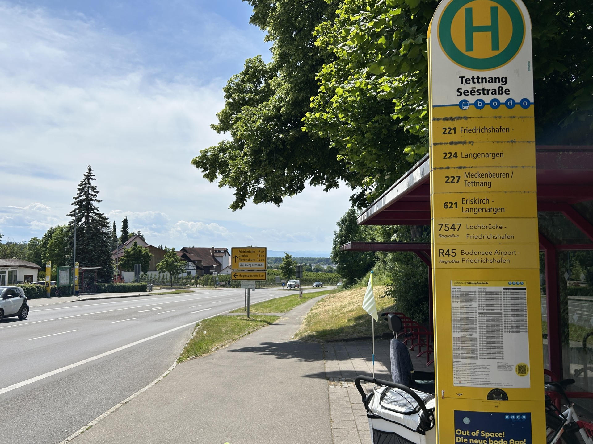 Bushaltestelle Seestraße in Blickrichtung Bürgermoos