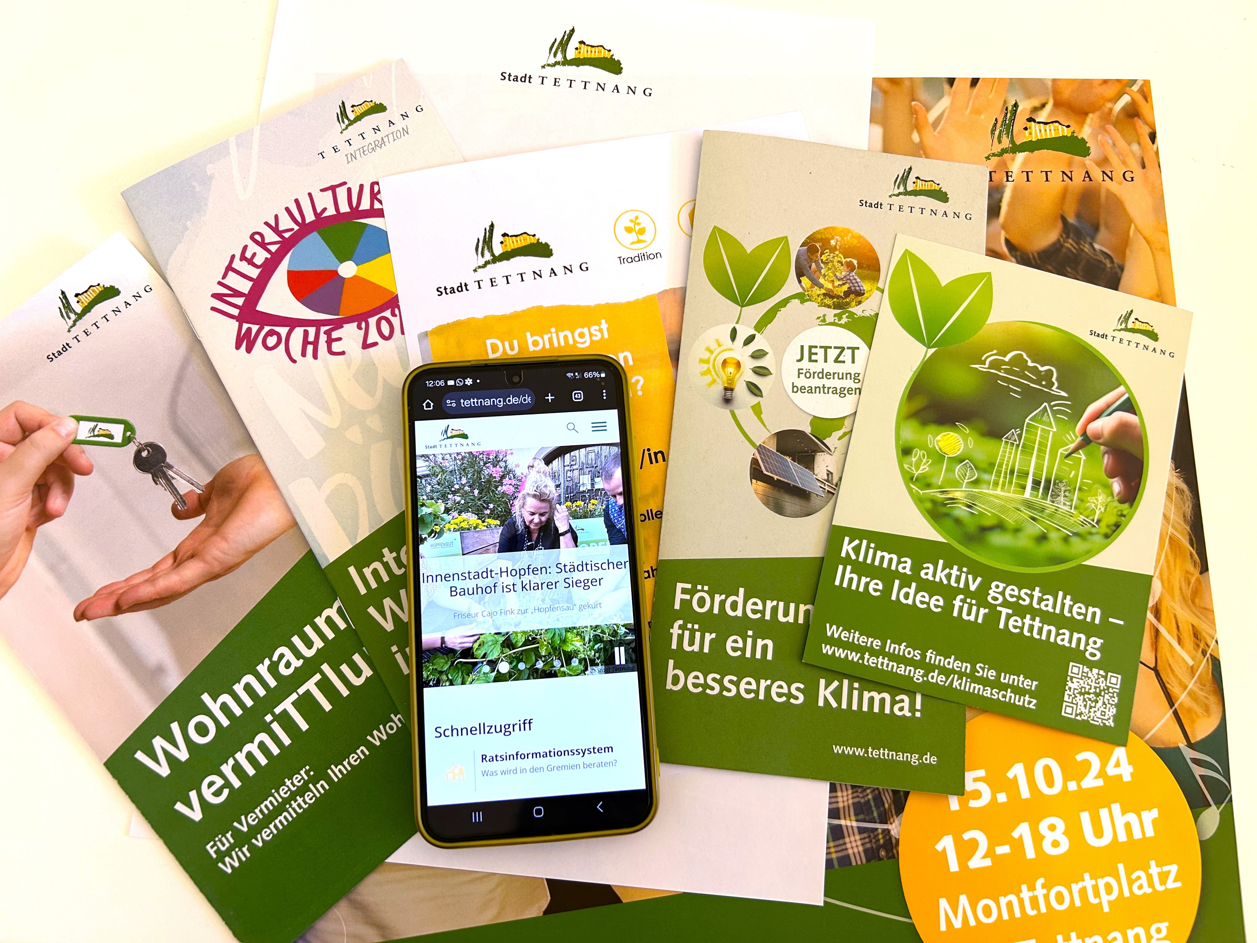 Broschüren, Flyer, Briefkopf Stadt Tettnang