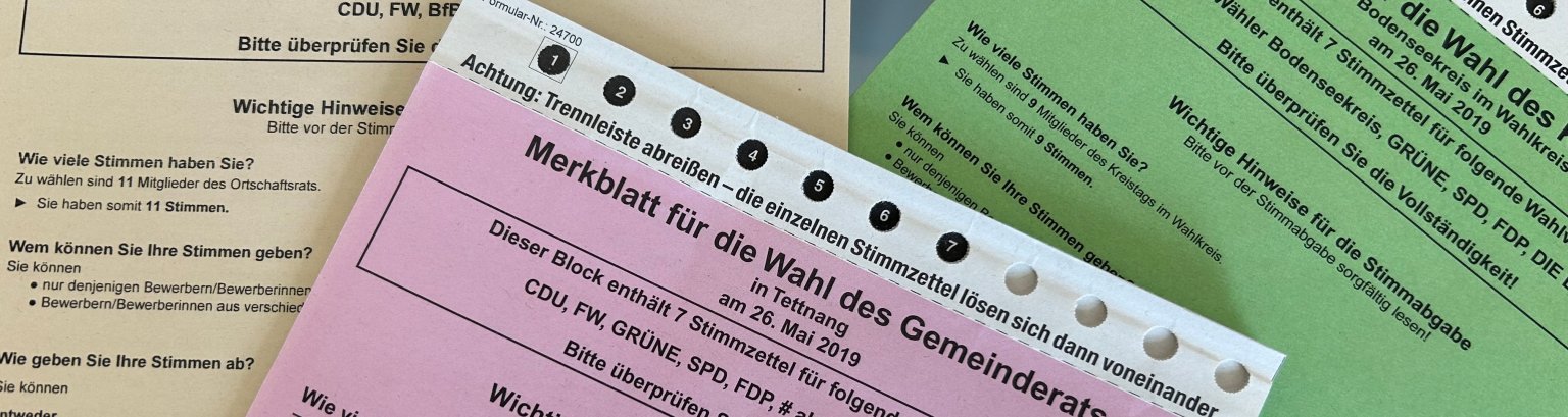 Stimmzettel der Kommunalwahl 2019